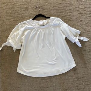 CUTE short sleeve blouse tie sleeve button  back